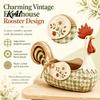 Housewarming Gift for Farmhouse Lovers Vintage Rooster Utensil Holder, Resin Chicken Kitchen Counter Organizer, Rustic Country Style Cooking