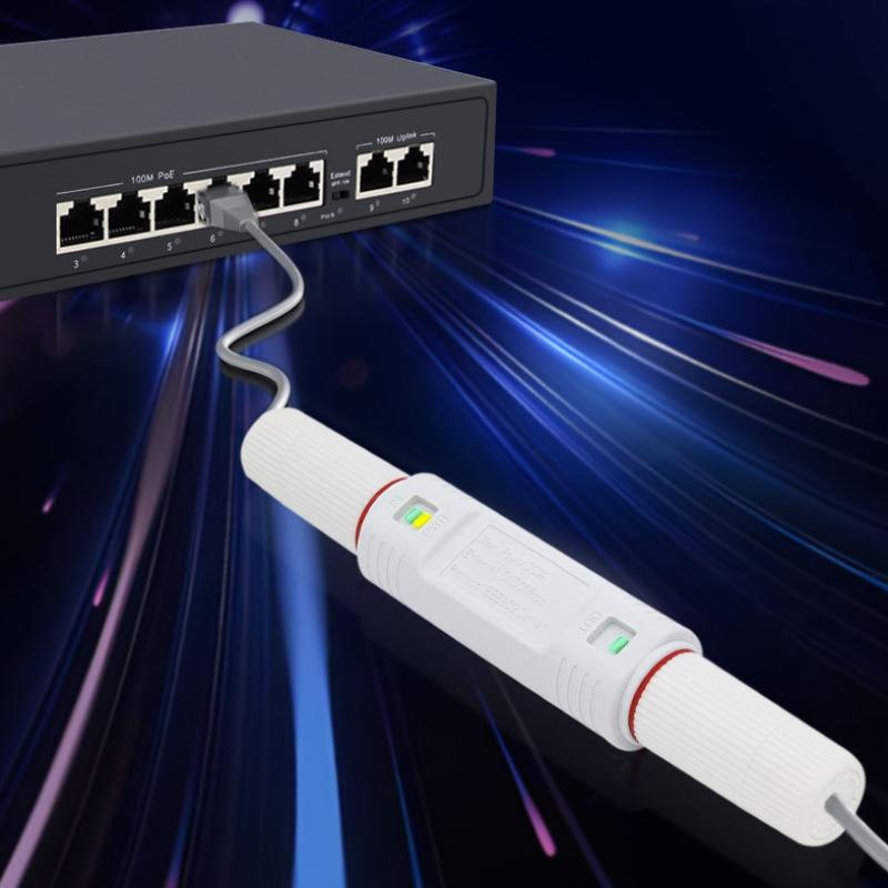 1 шт. Водонепроницаемый удлинитель PoE, адаптер-инжектор PoE, удлинитель/репитер Ieee802.3At/Af, Plug&Play для PoE-коммутатора, NVR, IP-камеры