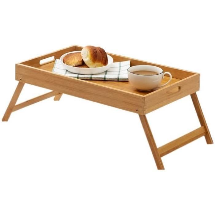 Plateau de petit-déjeuner pliable pour ordinateur portable - CELLUSTOP - Bambou - Pliable, pieds repliables - Compatible PC