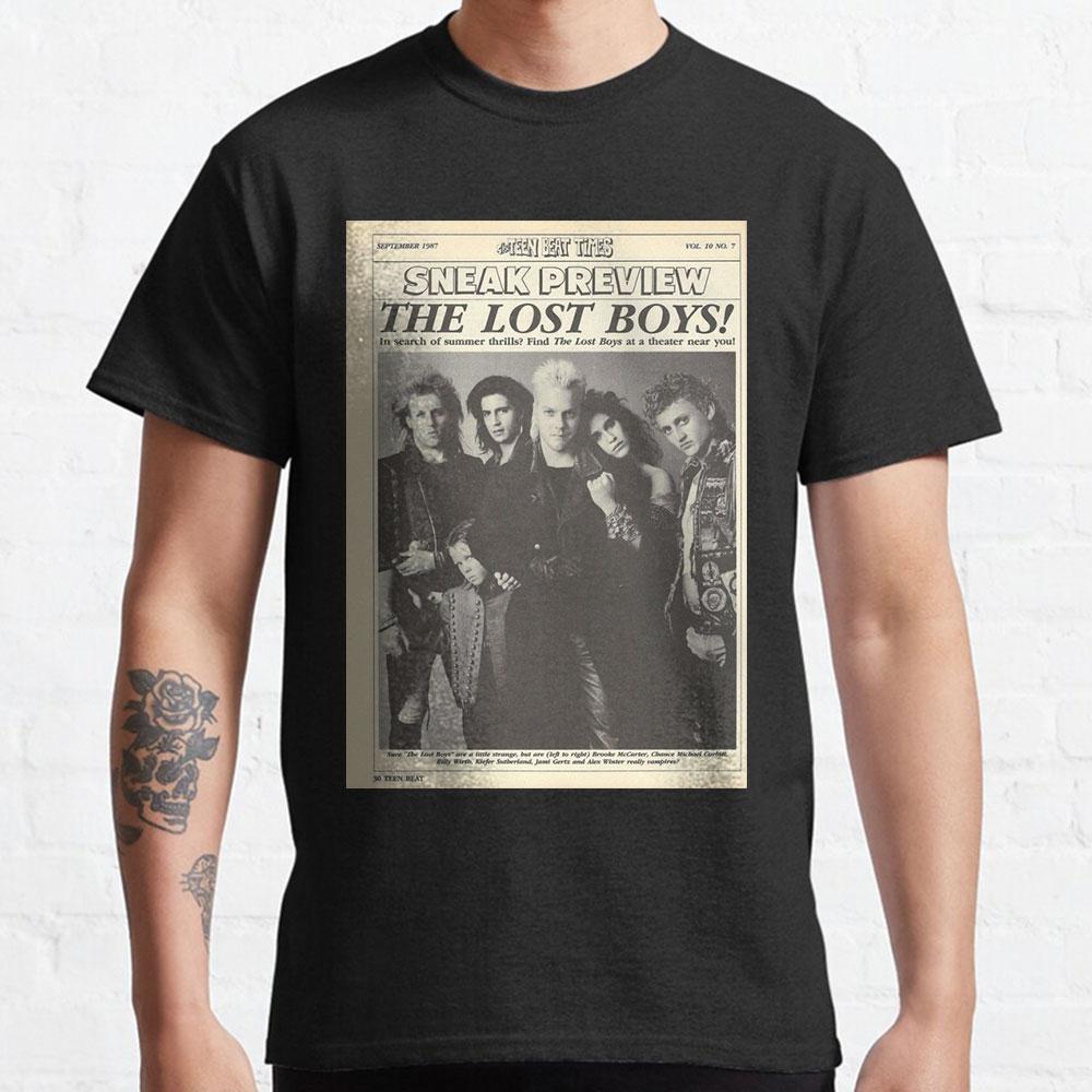 Страшные The Lost Boys David Вампир графические футболки Санта Карла Хэллоуинские топы Хоррор Фильм с принтом футболка большого размера Мужская одежда