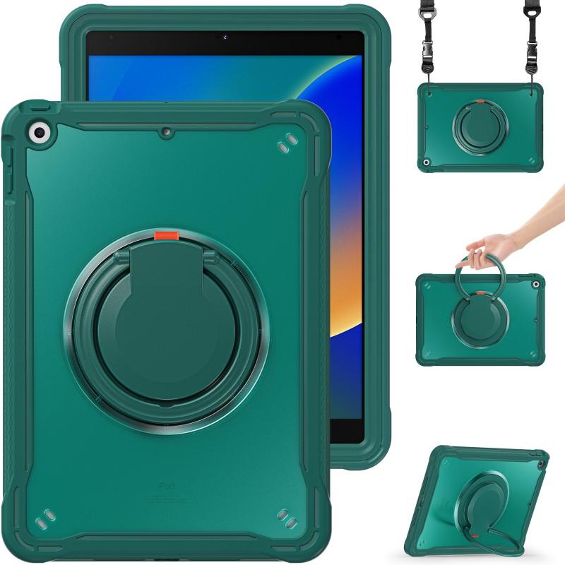 Rotating Stand Case IPad 10.2 12.9 Inch With Wrist Strap Full Coverage Shockproof TPUPC Cover In Multiple Colors