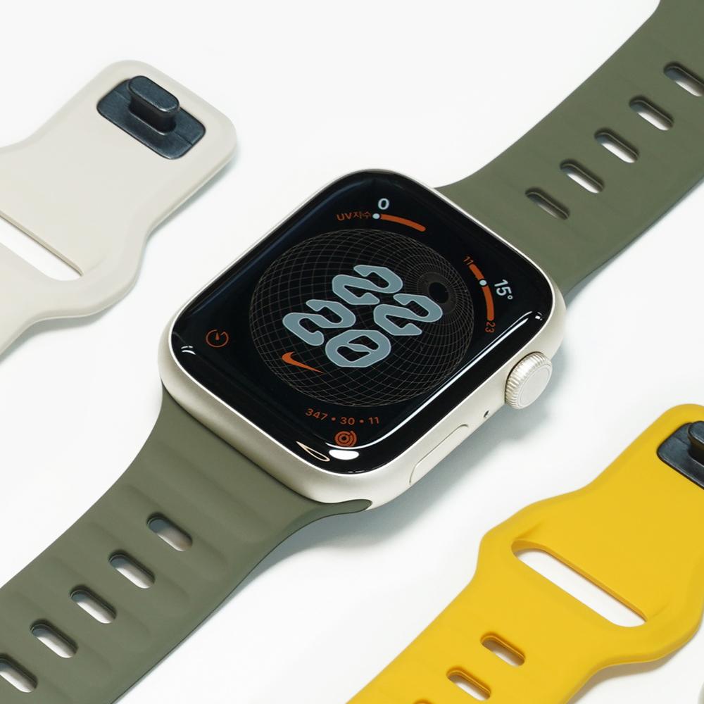 Встроенный силиконовый спортивный ремешок для Apple Watch Ultra 10 9 8 Se2 (Тип А)