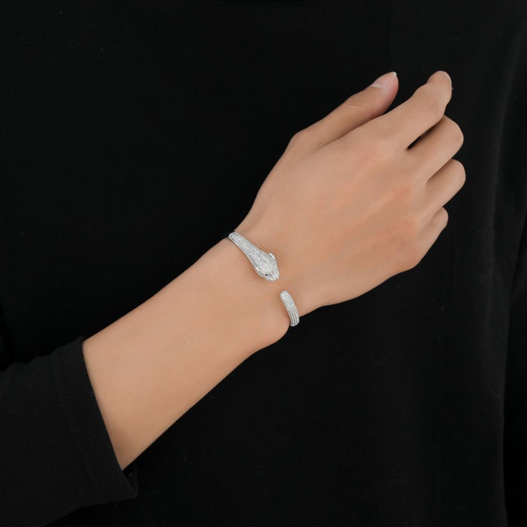 Хип-хоп Браслет с Леопардовым Принтом Медь Инкрустированный Цирконием Браслет Высококлассный Модный Браслет