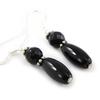 [H2498] - Серебряные серьги с ониксом «Минералия».