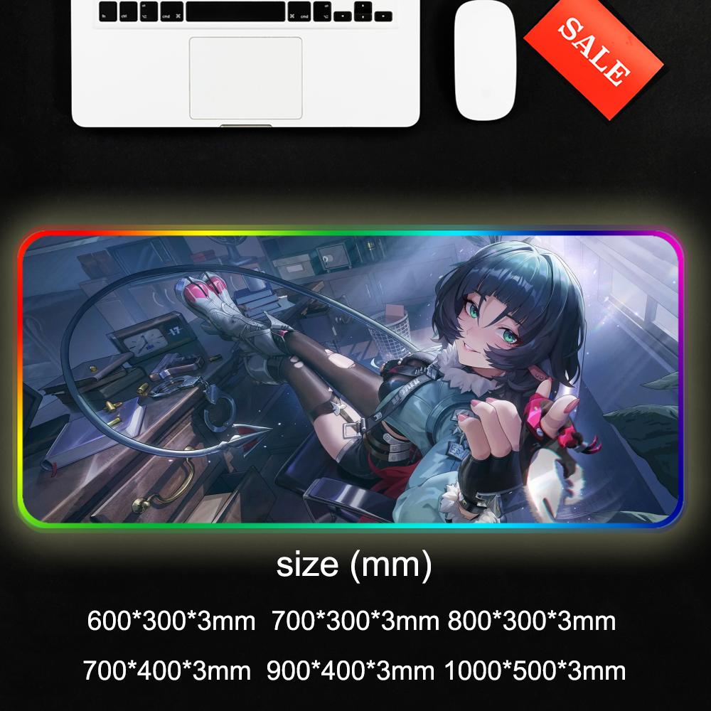 Jane doe Коврик для мыши RGB Игровой коврик для мыши Большой светодиодный коврик Настольный коврик для ПК Светящийся коврик для мыши Большие коврики для клавиатуры Настольный ковер с подсветкой