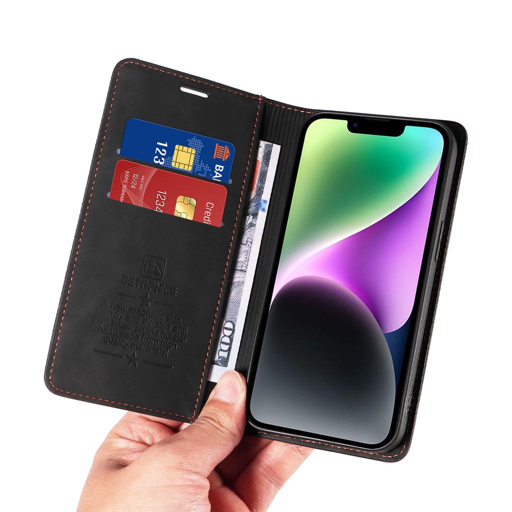 For iPhone 17 Case BETOPNICE Magnetic Closure RFID Blocking Wallet Stand Leather Phone Cover