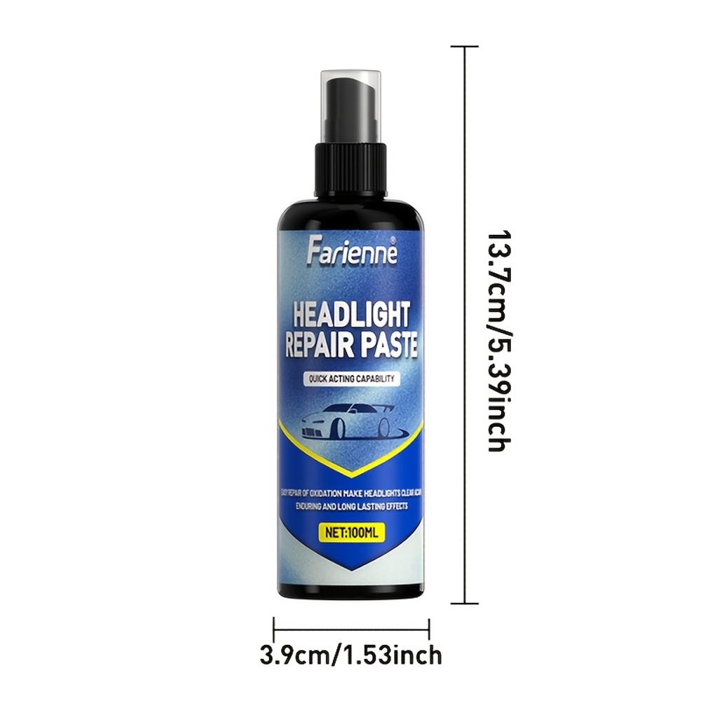 Профессиональный спрей для восстановления фар автомобиля, простой в использовании набор для обслуживания фар, который восстанавливает окисленные, пожелтевшие и помутневшие фары.