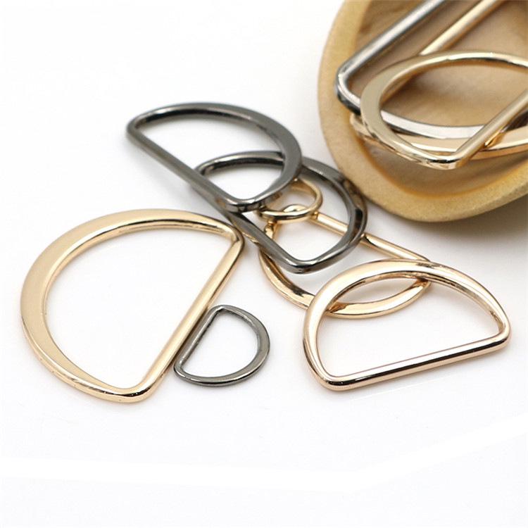Плоское D-образное кольцо из цинкового сплава: Высококачественная полукруглая металлическая пряжка для сумки