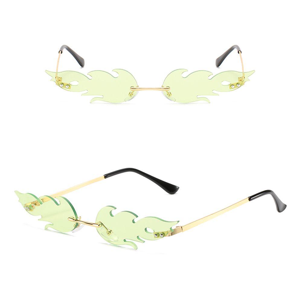 Eyewear Metal Rimless Sunglasses for Women Flame Shaped Sun Glasses Fashion Flame Sunglasses