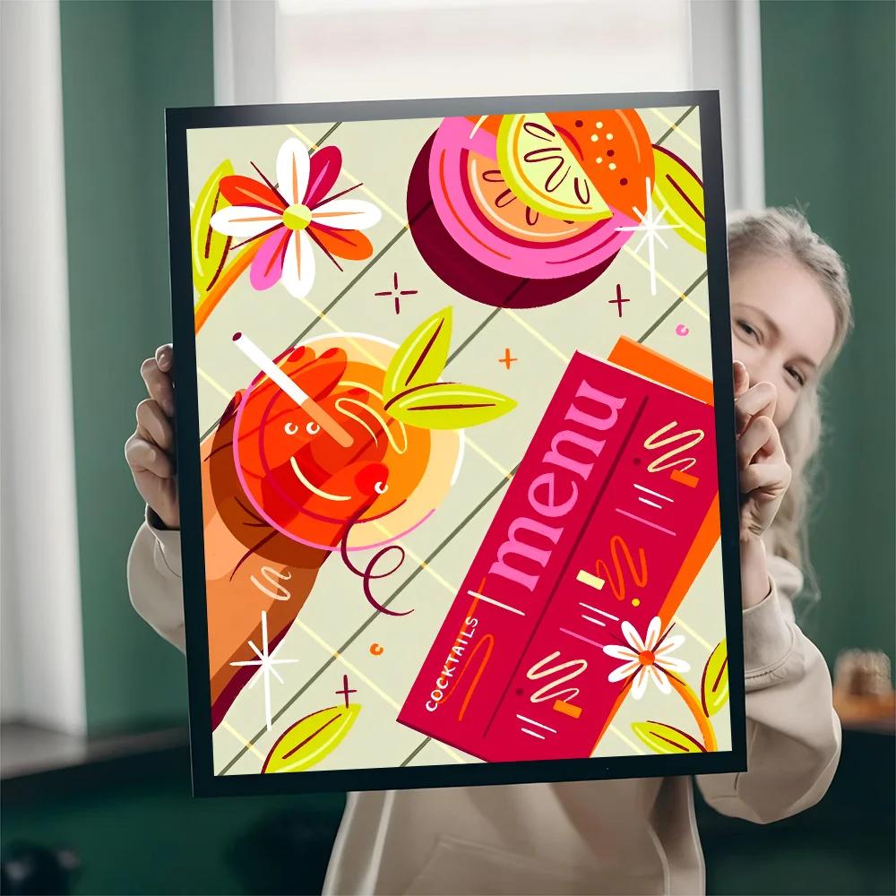 Красочный коктейльный напиток Хорошие плакаты и принты Печать на холсте Настенное искусство Картина для гостиной Домашний декор Подарки