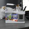 Многофункциональный USB-аквариум для рыбок с функцией часов и светодиодной подсветкой, белый