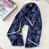 Women's Double-layer Cotton and Linen Floral Scarf Autumn and Winter Pleated Wrapped Shawl Scarf