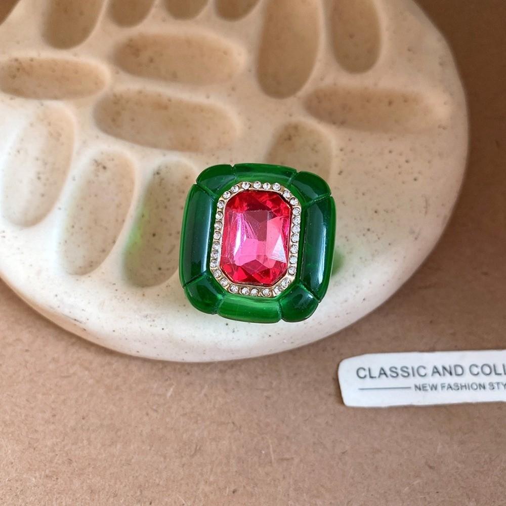 Candy Color Geometric Ring Y2K Classic Big Dome Plain Ring Hand Ornaments Acrylic Resin Ring  Party