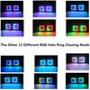 2x 3" Точечные светодиодные рабочие фары RGB Кольцо-гало Бегущий Многоцветный Пульт дистанционного управления