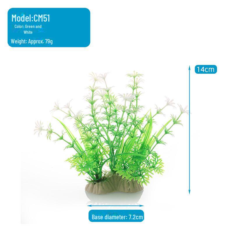 Desktop Aquarium Decoration: CM Series Plastic Water Plants