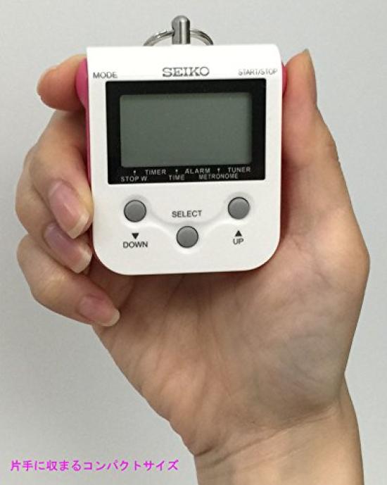 SEIKO Digital Metronome with Neck Raspberry DM90P Strap, Pink,