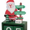 Xmas Wooden Advent Calendar Countdown Number Display Tabletop Block Ornament for Holiday Home Office Decor