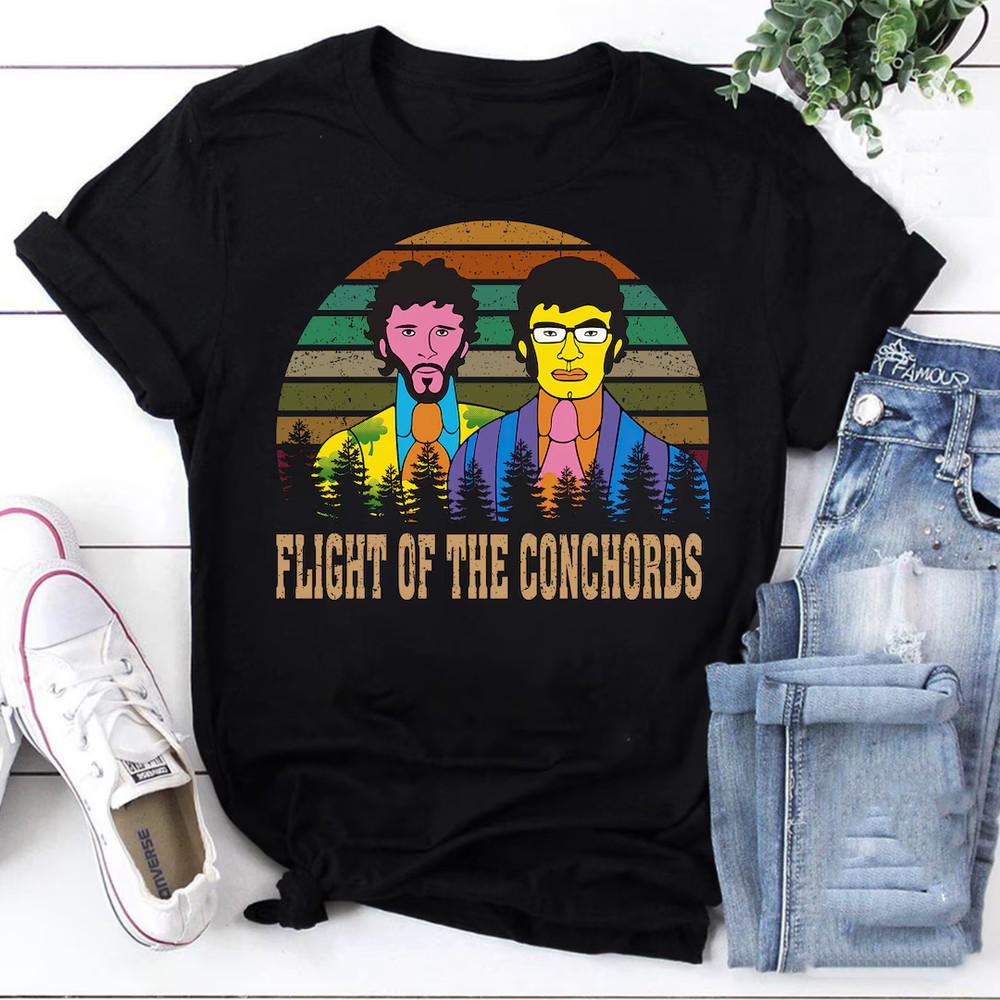 NEW Flight Of The Conchords Band T Shirt S-5XL Heavy Cotton Black TT649 Unisex T-Shirt