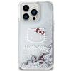 Etui do iPhone 14 Pro Hello Kitty Liquid Glitter Charms Srebrne