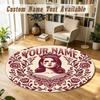 Round Rug Custom NameLana Del Rey Pattern Non Slip Carpet Home Floor Decor