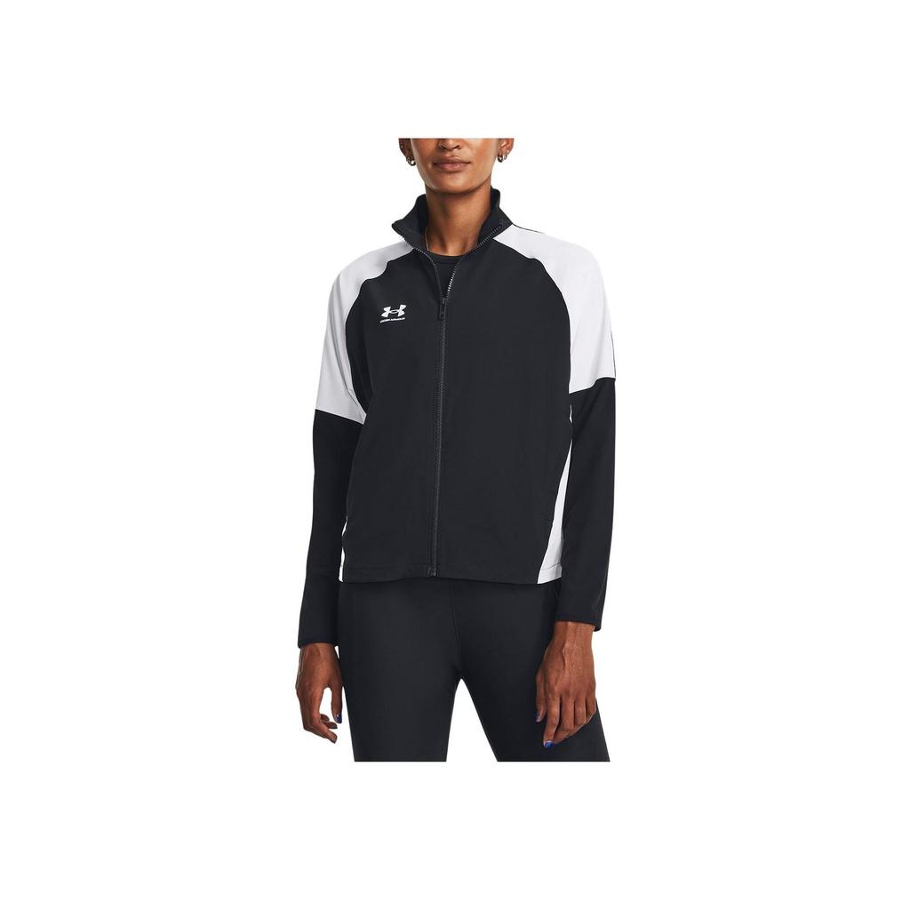 Under Armour Куртка женская, на молнии, прямая, повседневная, с длинным рукавом, в стиле ретро, со стоячим воротником, черная 1379447-001