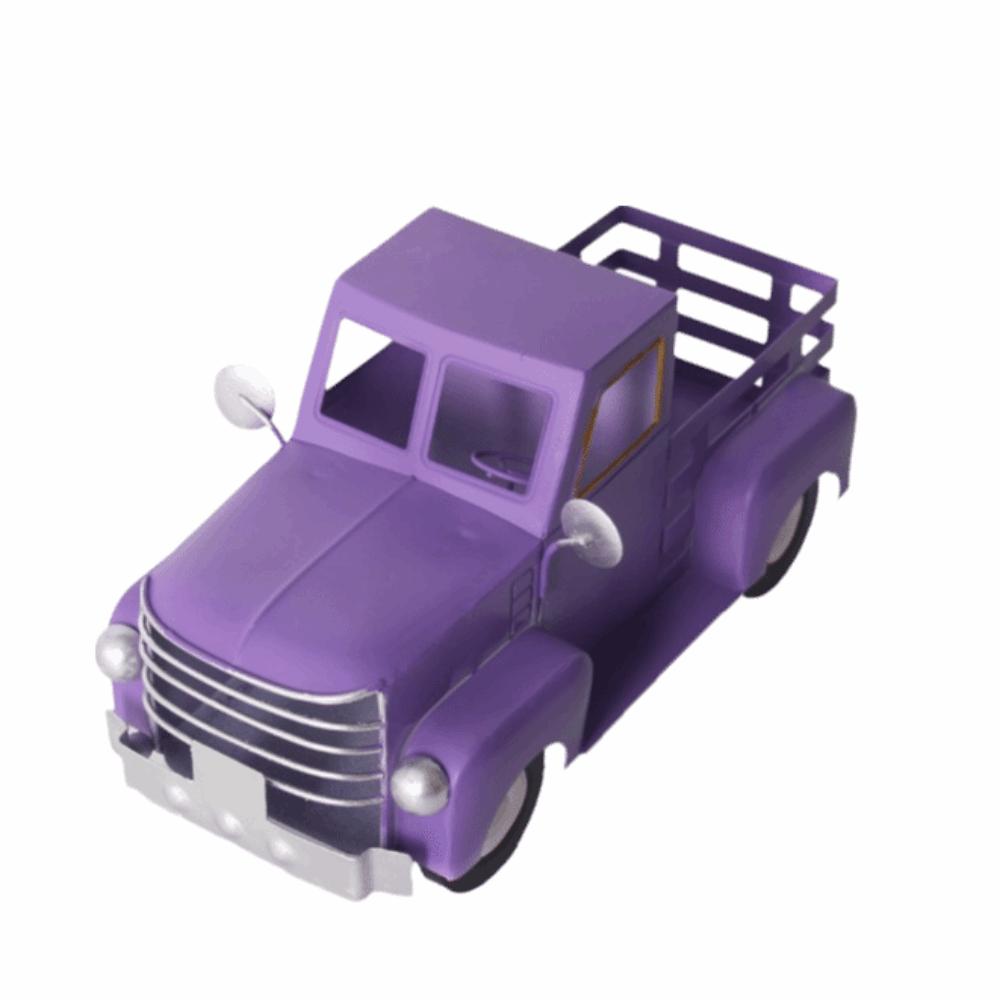 Handmade Wrought Iron Car Ornament Metal Craft Snow Truck Figurine Holiday Home Decoration