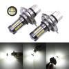 100W 6-Side White 6000K H4 9003 HB2 66-LED 12V-24V Hi/Lo Beam Headlight DRL Fog Lamp Driving Light Bulb for Motorcycle