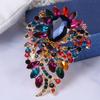 Elegant Colorful Rhinestone Irregular Brooch Shape Vibrant Color Glass Pin Shawl Scarf Suit Collar Badge
