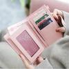 Корейский модный женский короткий кошелек из искусственной кожи, многофункциональный кошелек для монет, держатель для карт