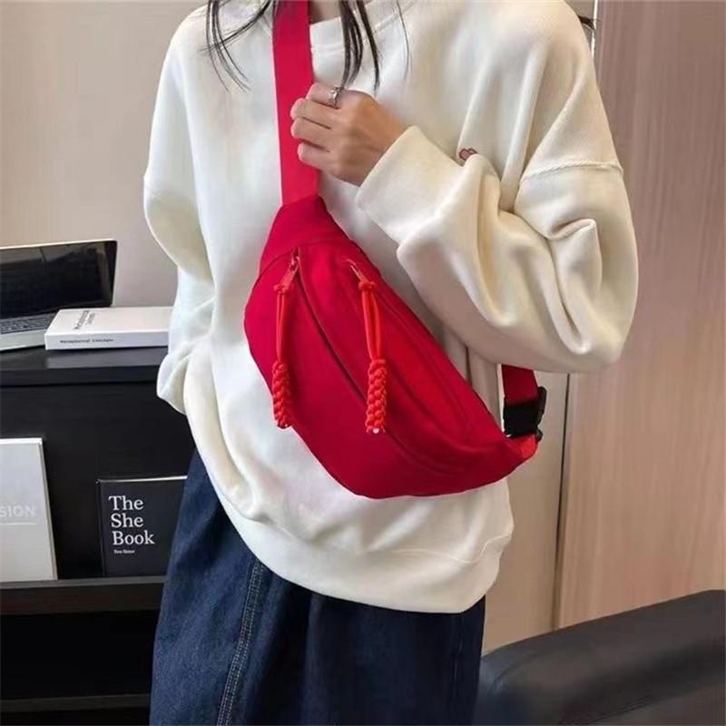 Chic Contrasting Chest Bags Nylon Crossbody Shoulder Bag Small Waist Bag Christmas Holiday Gift for Wife Girlfriend, Storage Bag