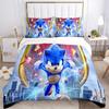 Sonic Hedgehog Movie Poster Print 3Pcs Bedding Setduvet Cover With 2 Bedropillowcase Home Birthday Gift