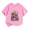 Kids Boys Girls 100% Cotton Short Sleeve O-neck T-shirt, Cute Animated Animal Group Print Casual Soft Tees for Children Daily Wear, Breathable Lightwe