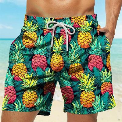 Мужские плавки с ананасами Шорты для плавания Boardshorts Средняя посадка Отпуск Гавайский Праздник Отпуск Пляж