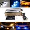 MDLUFY LED Daylight Car Multi-functional Flowing Turn Signal Sequential Turn Signal White/Blue/Amber Tri-Color