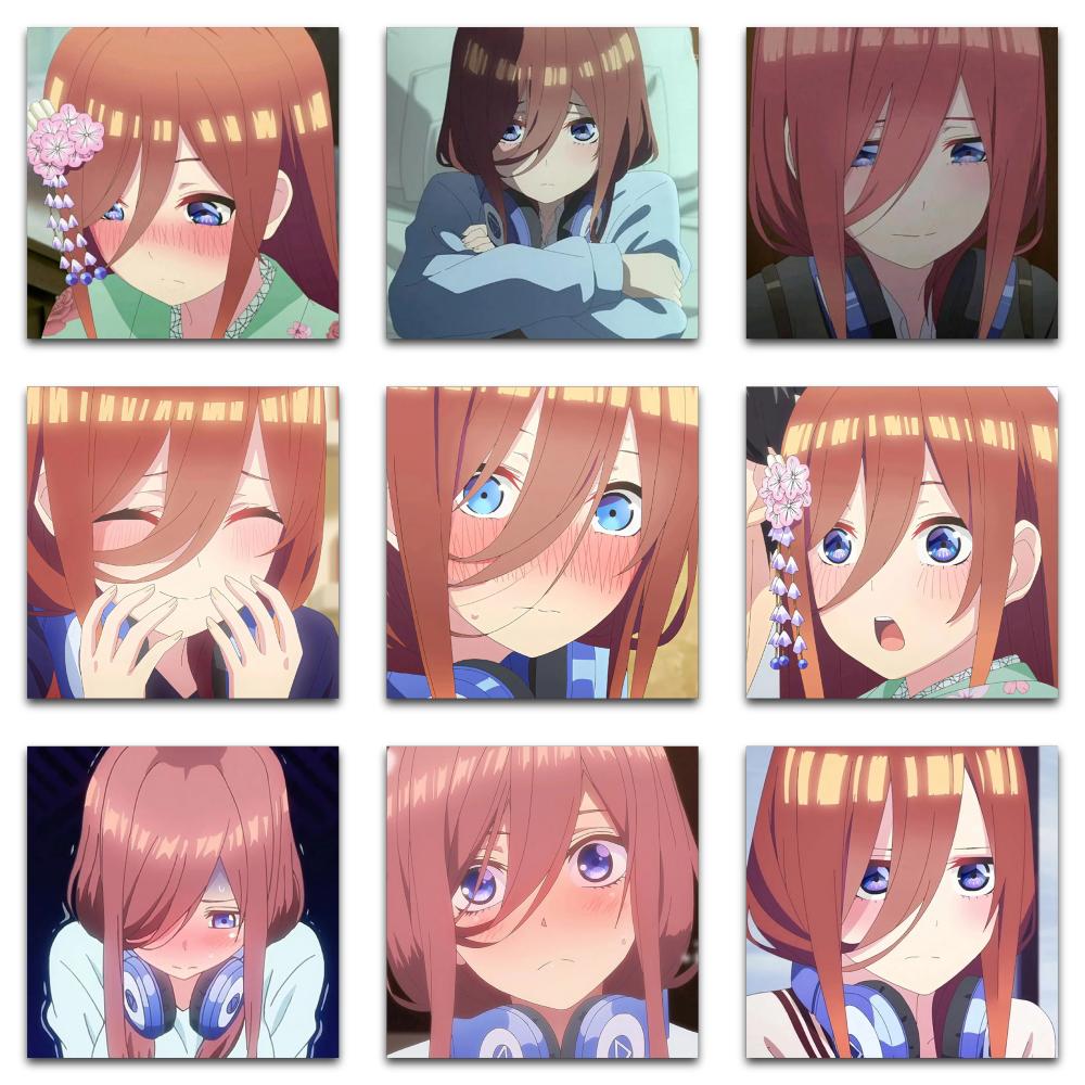 59 PCS of High-quality Anime Stickers Featuring Nakano Miku Suitable for DIY Personalization of Hand Accounts Cute Phone Cases and Waterproof Stickers