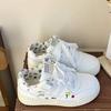 Little White Shoes Women's 2025 Autumn New Shoes Women's Thick Baseplate Shoes Versatile Student Sports Shoes Women's Graffiti Ins Tide