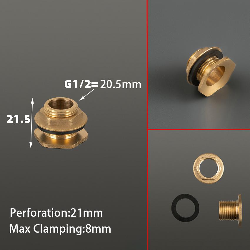 1/2" 1/4" Brass Water Tank Connector Silicone Gasket Copper Pipe Fish Tank Coupling Joint Garden Irrigation Pipe Hose Adapter Fuel System Fittings7