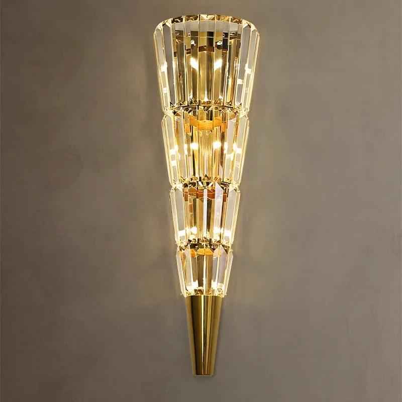 Светодиодный роскошный хрустальный настенный светильник в скандинавском стиле, современный настенный светильник, освещение гостиной и спальни отеля, внутреннее художественное оформление комнаты