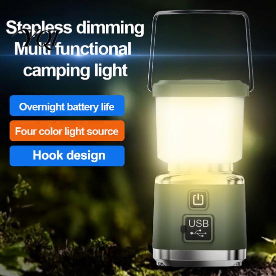 Portable LED Lantern Camping Light with 4 Lighting Modes, USB-C Rechargeable Tent Emergency Camp Lamp, Stepless Dimming for Outdoor Hiking Work