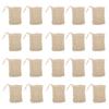 20Pcs Soap Saver Bag Cotton Linen Bubble Net with Drawstring Free Exfoliating Foaming Drying Shower Soap Holder