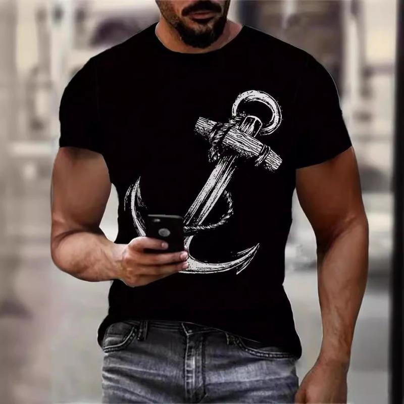 Мужская летняя универсальная футболка с 3D-принтом, модный топ с коротким рукавом, повседневные мужские футболки с коротким рукавом
