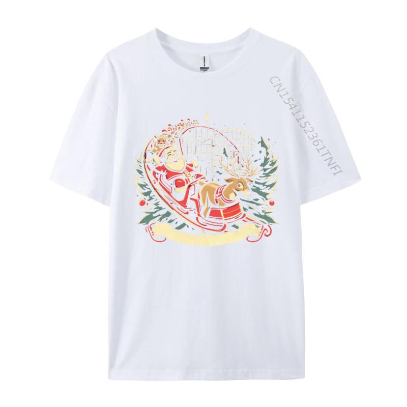 Funny Xmas Christmas Roller Coaster Santa Go For A Ride Day Tshirts Hip Hop Tops Shirts For Boys Cotton Top Tshirts