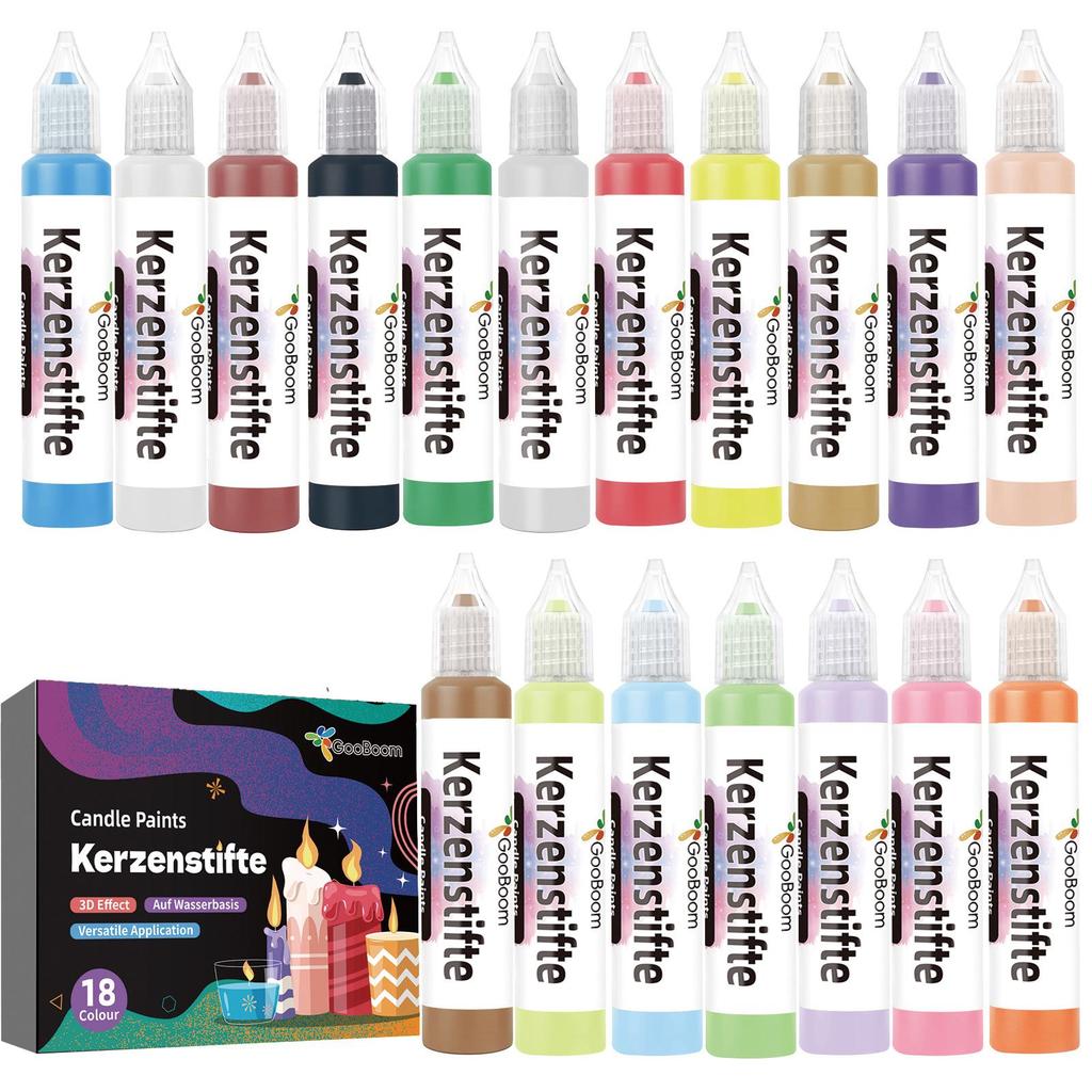DIY Children's 3D Window Painting and Hand-painted Candle Pen Set - 18 Colors