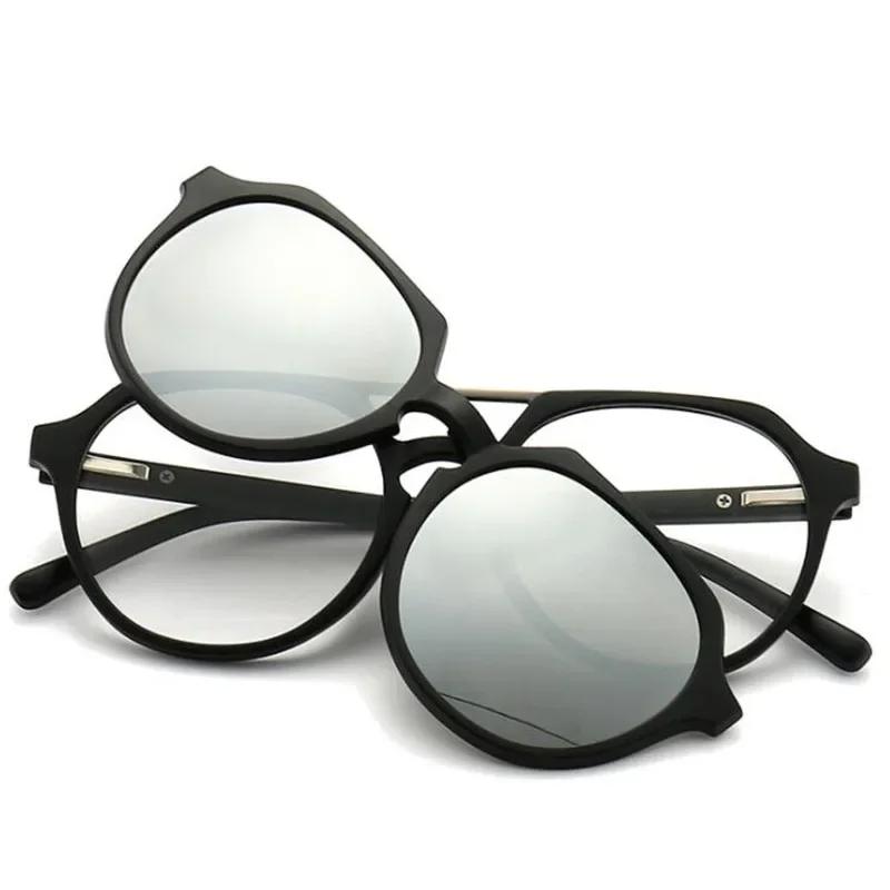 2337 Magnet Sun Clip Double Beam Myopia Frame Glasses 0 -0.5 -1.0 -2.0 -2.5 -3.0 -4.0 To -6.0