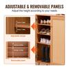 Rattan Shoe Cabinet 5 Tiers Shoe Organizer 2 Doors & Adjustable Shelves