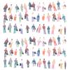 LIKENNY Scenery Collection, Figures, Human Figures, Diorama Models, 1:150 Scale, Painted Figures, 8-11mm, Set of Approximately 100, for Dioramas, Rail