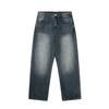 Fish Pond Bear Embroidered Jeans Loose Straight Fit Casual Pants Trousers