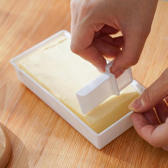 2-in-1 Butter Slicer Box with Lid Spatula Included Safe Odor-proof Butter Cutter Container for Fridge Kitchen