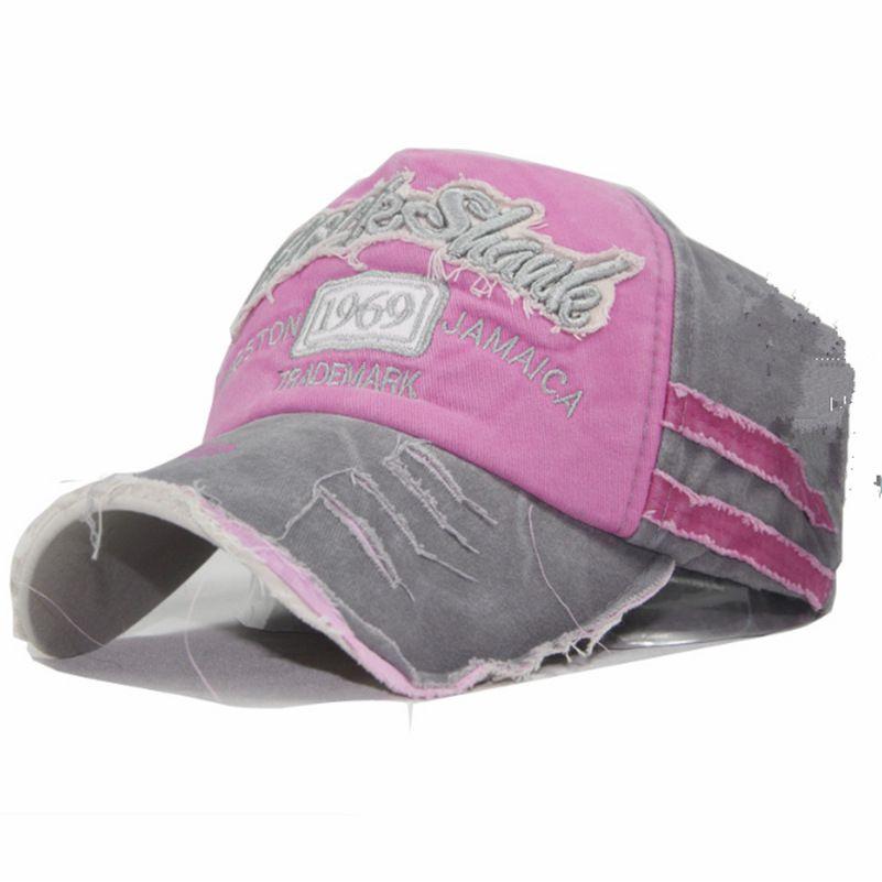 Винтажная вышитая бейсболка с необработанными краями для унисекс