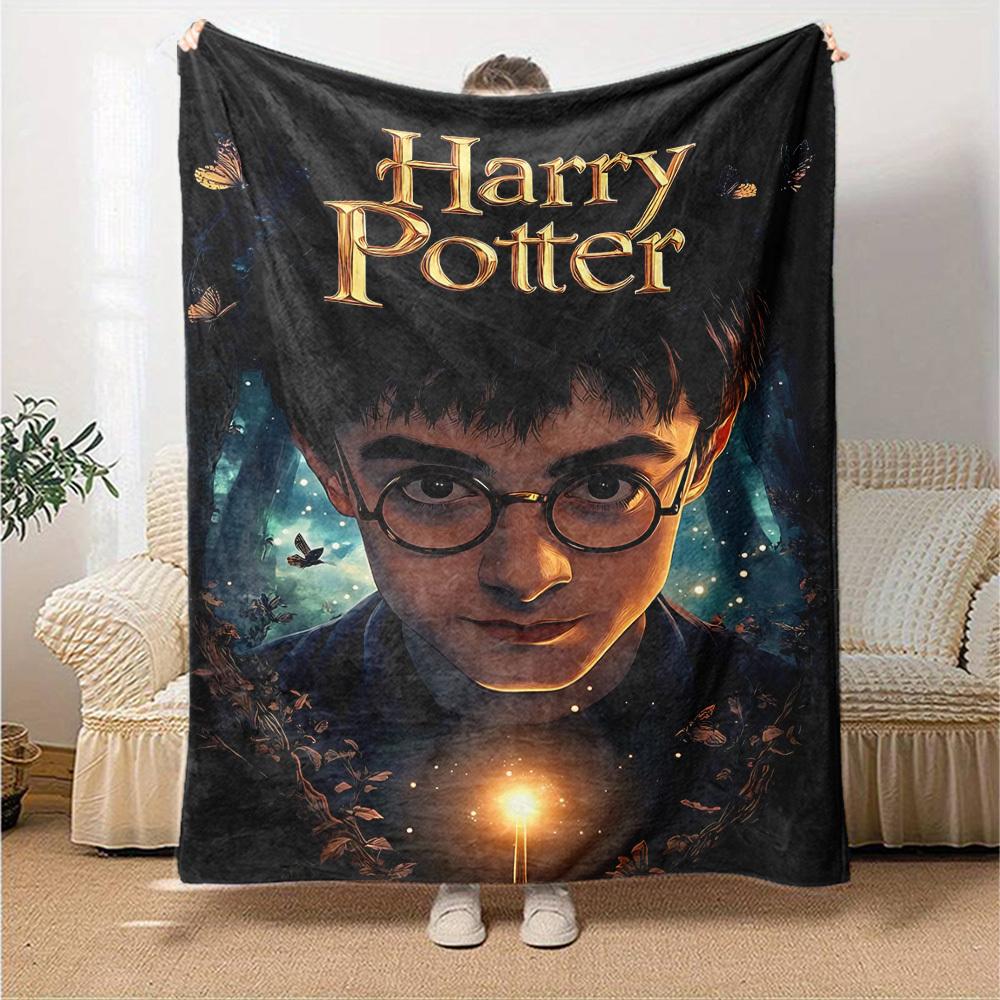 1pc Harry Potter Flannel Blanket Soft Warm Throw for Home, Office, Travel, All-Season Cozy Bedding GiftL1108